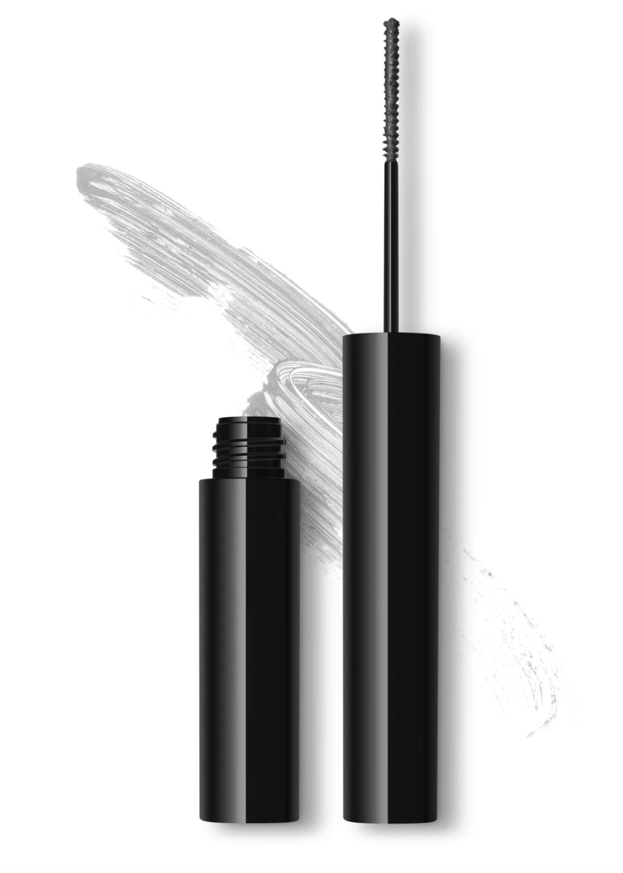 Invisible/ clear brow gel black tube with wand on a white background