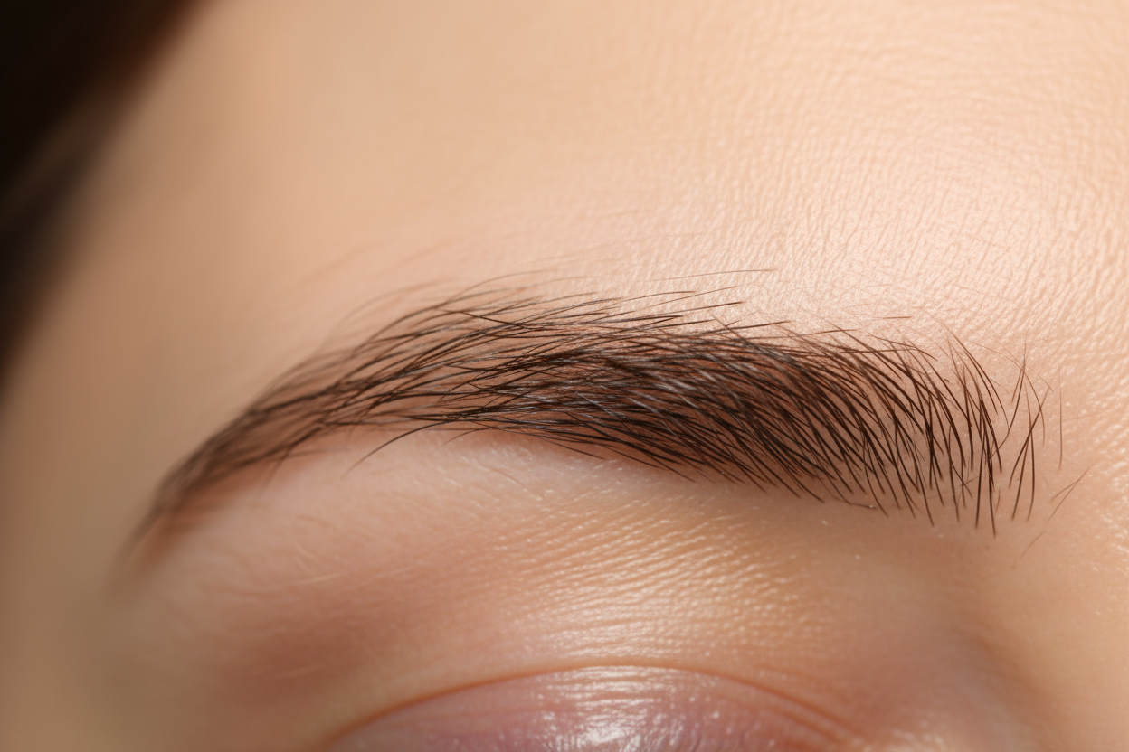 medium brunette eyebrow hairs